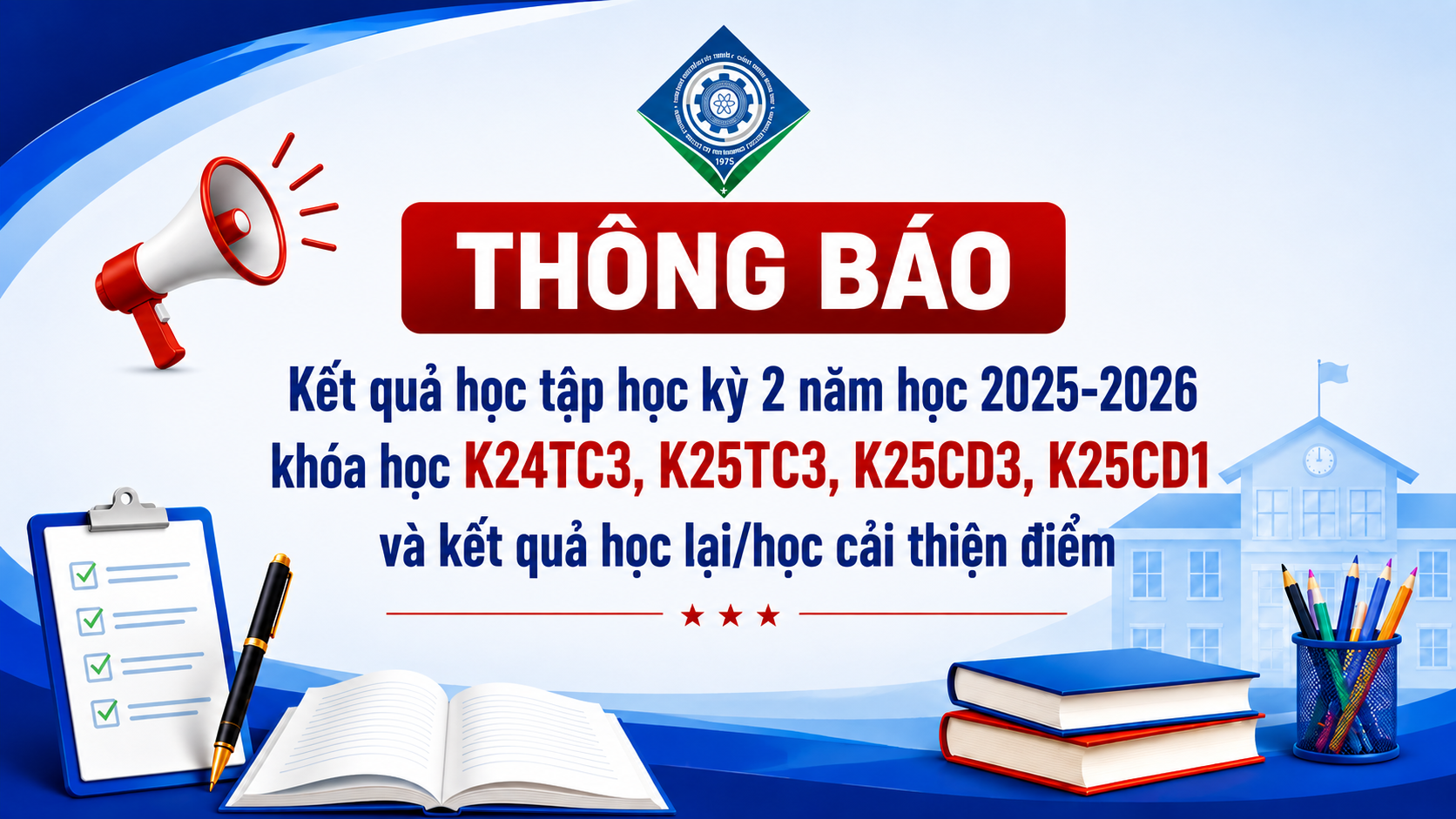 Thông báo kết quả học kỳ 2 năm học 2025 - 2026