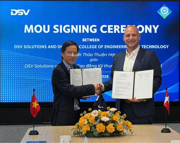 DNCET KÝ KẾT BIÊN BẢN GHI NHỚ HỢP TÁC VỚI CÔNG TY DSV CONTRACT LOGISTICS VIỆT NAM