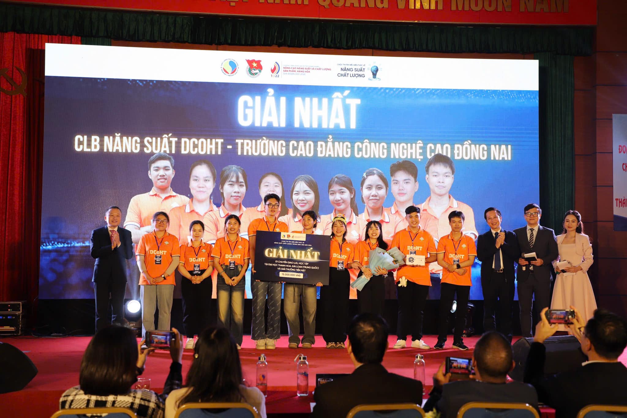Trường Cao đẳng Kỹ thuật Công nghệ Đồng Nai đạt giải Nhất tại Hội thi “Tìm hiểu kiến thức năng suất chất lượng”